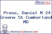 Press, Daniel M 24 Greene St Cumberland MD