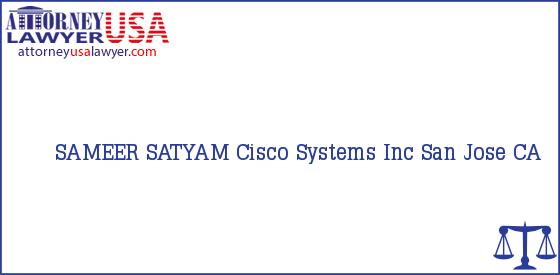Telephone, Address and other contact data of SAMEER SATYAM, San Jose, CA, USA