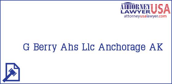 Telephone, Address and other contact data of G Berry, Anchorage, AK, USA