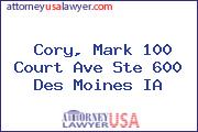 Cory, Mark 100 Court Ave Ste 600 Des Moines IA