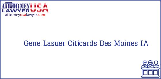 Telephone, Address and other contact data of Gene Lasuer, Des Moines, IA, USA