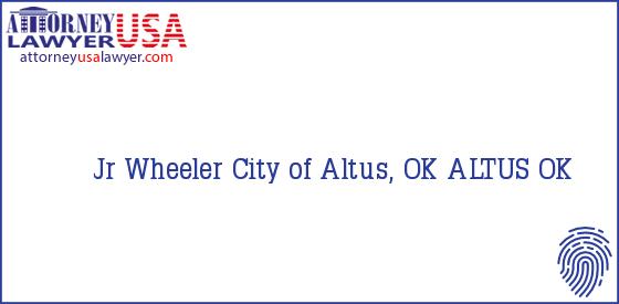 Telephone, Address and other contact data of Jr Wheeler, ALTUS, OK, USA