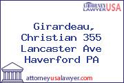 Girardeau, Christian 355 Lancaster Ave Haverford PA