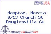 Hampton, Marcia 6713 Church St Douglasville GA