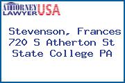 Stevenson, Frances 720 S Atherton St State College PA