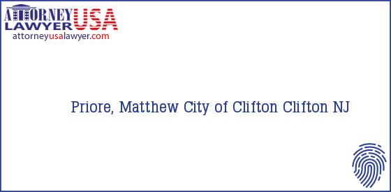 Telephone, Address and other contact data of Priore, Matthew, Clifton, NJ, USA