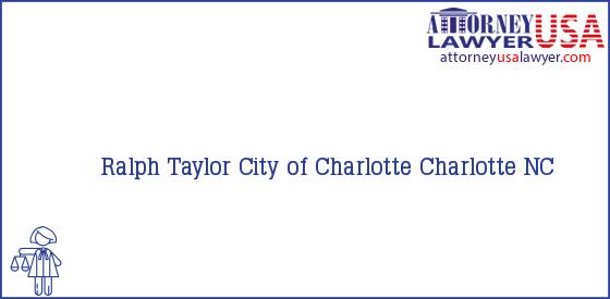 Telephone, Address and other contact data of Ralph Taylor, Charlotte, NC, USA