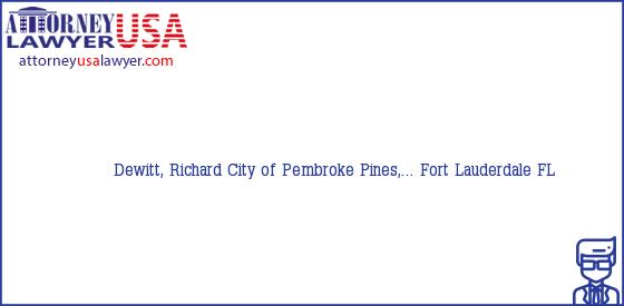 Telephone, Address and other contact data of Dewitt, Richard, Fort Lauderdale, FL, USA