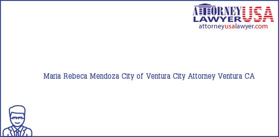 Telephone, Address and other contact data of Maria Rebeca Mendoza, Ventura, CA, USA