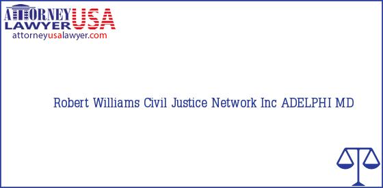 Telephone, Address and other contact data of Robert Williams, ADELPHI, MD, USA