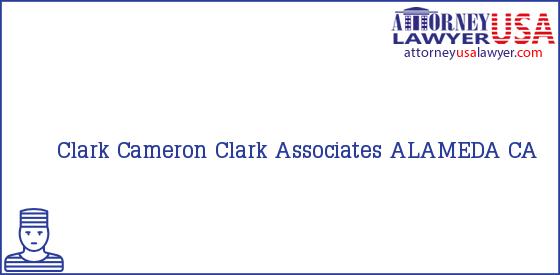 Telephone, Address and other contact data of Clark Cameron, ALAMEDA, CA, USA