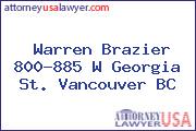 Warren Brazier 800-885 W Georgia St. Vancouver BC