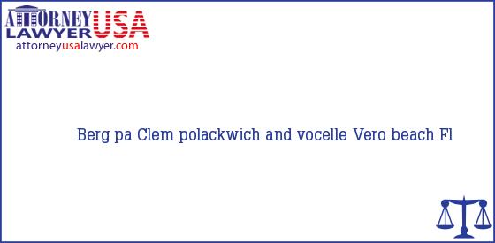 Telephone, Address and other contact data of Berg pa, Vero beach, Fl, USA