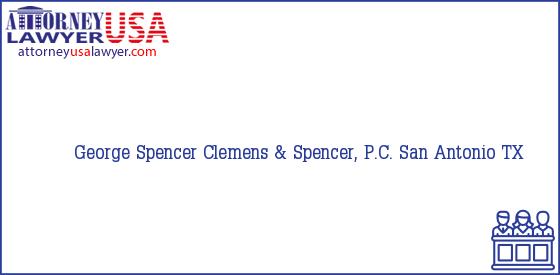 Telephone, Address and other contact data of George Spencer, San Antonio, TX, USA