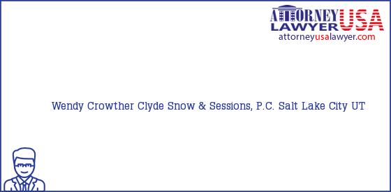 Telephone, Address and other contact data of Wendy Crowther, Salt Lake City, UT, USA