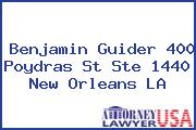 Benjamin Guider 400 Poydras St Ste 1440 New Orleans LA