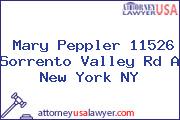 Mary Peppler 11526 Sorrento Valley Rd A New York NY