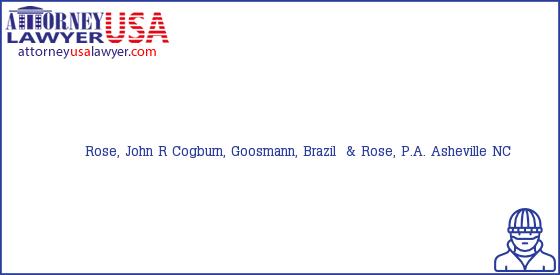 Telephone, Address and other contact data of Rose, John R, Asheville, NC, USA