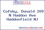 Cofsky, Donald 209 N Haddon Ave Haddonfield NJ