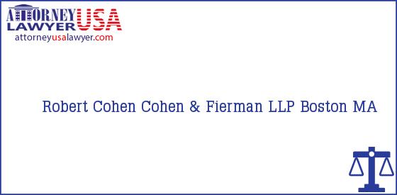 Telephone, Address and other contact data of Robert Cohen, Boston, MA, USA