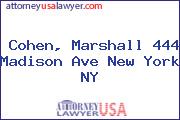 Cohen, Marshall 444 Madison Ave New York NY