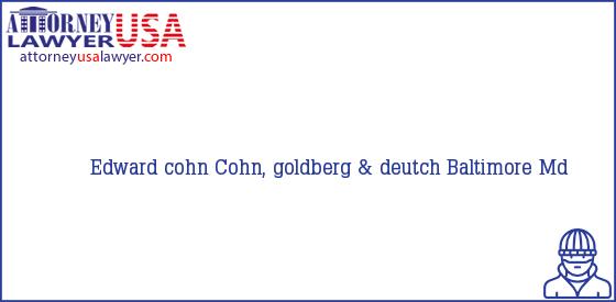 Telephone, Address and other contact data of Edward cohn, Baltimore, Md, USA