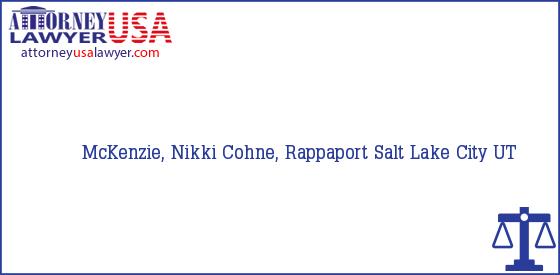 Telephone, Address and other contact data of McKenzie, Nikki, Salt Lake City, UT, USA