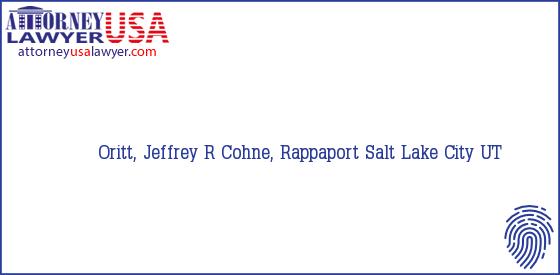 Telephone, Address and other contact data of Oritt, Jeffrey R, Salt Lake City, UT, USA
