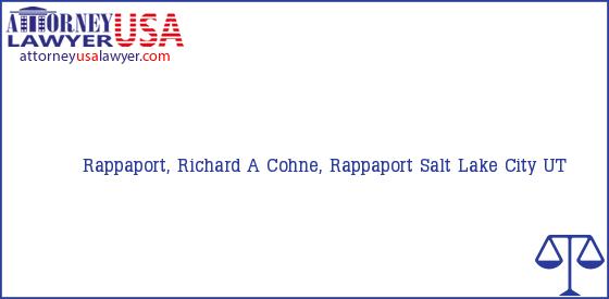 Telephone, Address and other contact data of Rappaport, Richard A, Salt Lake City, UT, USA