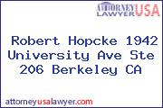 Robert Hopcke 1942 University Ave Ste 206 Berkeley CA