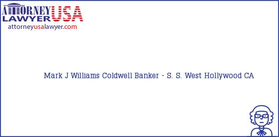 Telephone, Address and other contact data of Mark J Williams, West Hollywood, CA, USA