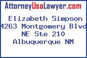 Elizabeth Simpson 4263 Montgomery Blvd NE Ste 210 Albuquerque NM