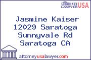 Jasmine Kaiser 12029 Saratoga Sunnyvale Rd Saratoga CA
