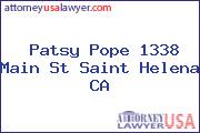 Patsy Pope 1338 Main St Saint Helena CA