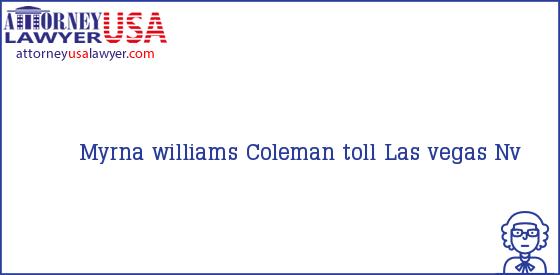 Telephone, Address and other contact data of Myrna williams, Las vegas, Nv, USA