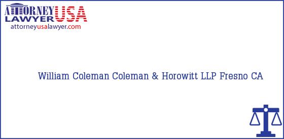 Telephone, Address and other contact data of William Coleman, Fresno, CA, USA