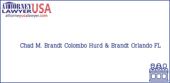 Telephone, Address and other contact data of Chad M. Brandt, Orlando, FL, USA