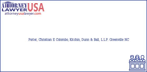 Telephone, Address and other contact data of Porter, Christian E, Greenville, NC, USA