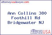 Ann Collins 380 Foothill Rd Bridgewater NJ