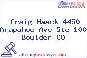 Craig Haack 4450 Arapahoe Ave Ste 100 Boulder CO