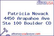 Patricia Novack 4450 Arapahoe Ave Ste 100 Boulder CO