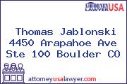 Thomas Jablonski 4450 Arapahoe Ave Ste 100 Boulder CO