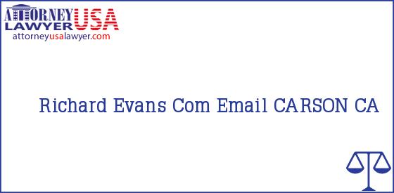 Telephone, Address and other contact data of Richard Evans, CARSON, CA, USA