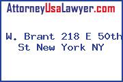 W. Brant 218 E 50th St New York NY