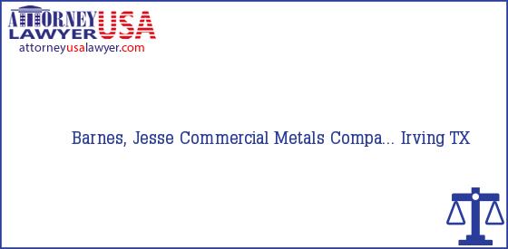 Telephone, Address and other contact data of Barnes, Jesse, Irving, TX, USA