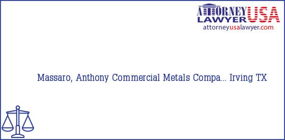 Telephone, Address and other contact data of Massaro, Anthony, Irving, TX, USA