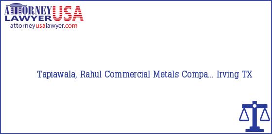 Telephone, Address and other contact data of Tapiawala, Rahul, Irving, TX, USA