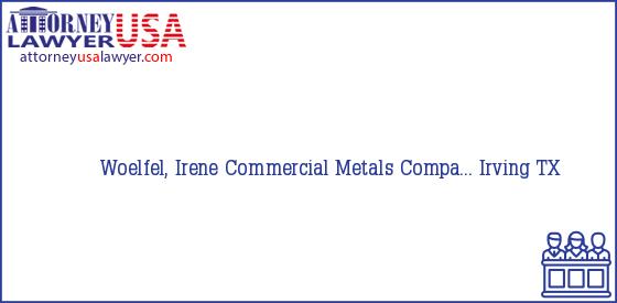 Telephone, Address and other contact data of Woelfel, Irene, Irving, TX, USA