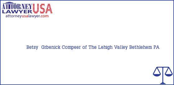 Telephone, Address and other contact data of Betsy  Grbenick, Bethlehem, PA, USA