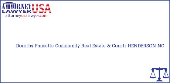 Telephone, Address and other contact data of Dorothy Faucette, HENDERSON, NC, USA